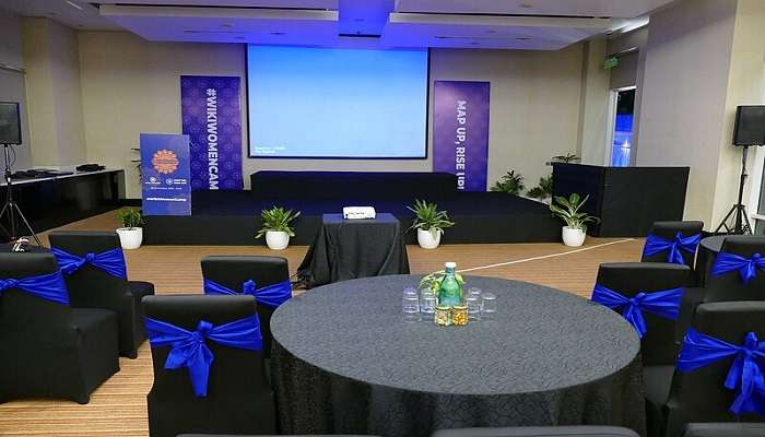 A conference room in the hotel in chittoor for business meetings