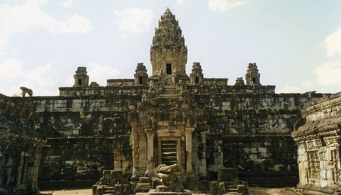 This specific monument is situated roughly 15 km from the main Angkor Complex