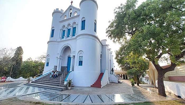 Splendid architecture of the Ross Hill Church, a famous attraction near Sagar Nagar Beach Visakhapatnam