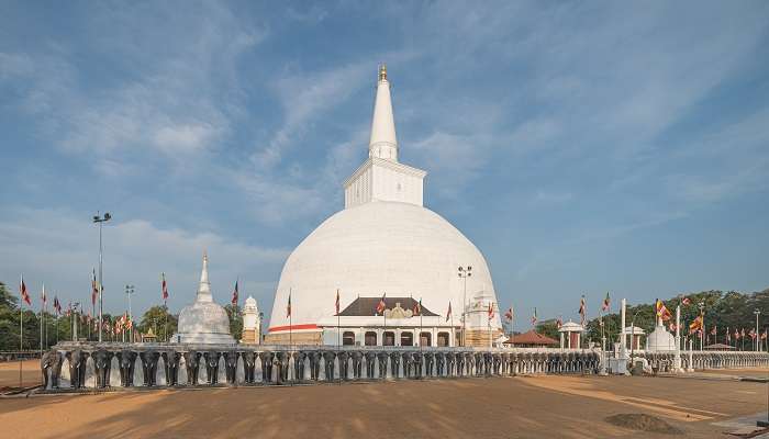 Ruwanwelisaya Stupa in Sri Lanka is a UNESCO world heritage site to visit near the anuradhapura maha viharaya.