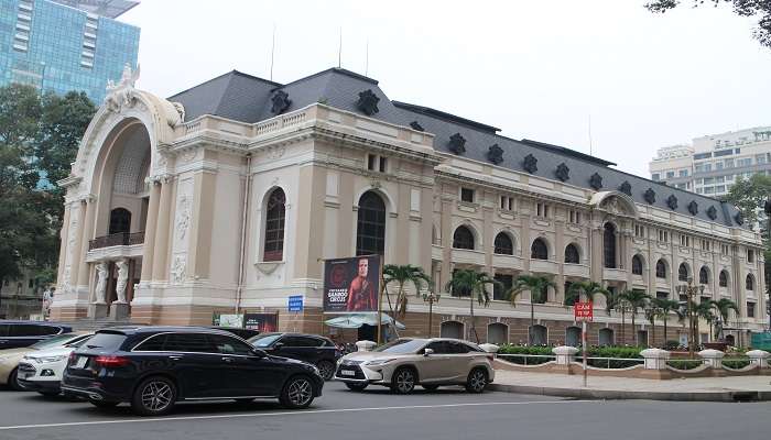 Exterior view of (Municipal Theater) in Ho Chi Minh City, Vietnam.