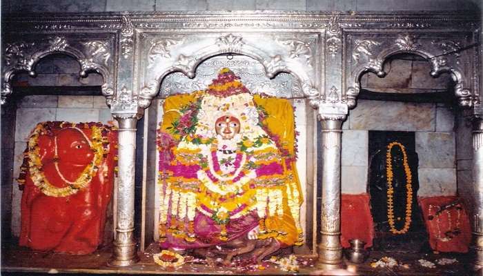 The deity of Sankata Mata mandir In Garautha