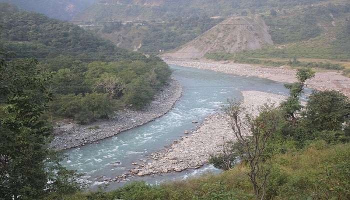 The Yamuna River right after it exits the mountains 