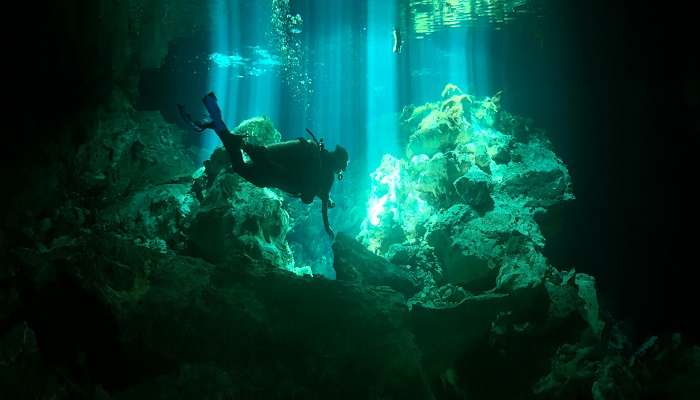 Scuba diving lets you explore the underwater world of Halong Bay. 