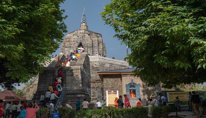 Seek blessing at the Shankaracharya Temple near Verinag Kashmir.
