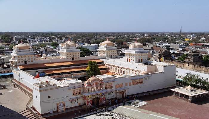 An ariel view of the holy Ram Raja Temple In Jhansi