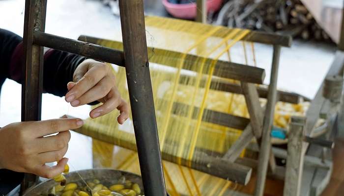 Explore the silk weaving village in the Silk Island Phnom Penh