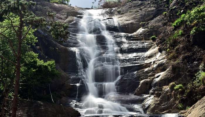 silver cascade falls near Vattakanal waterfalls