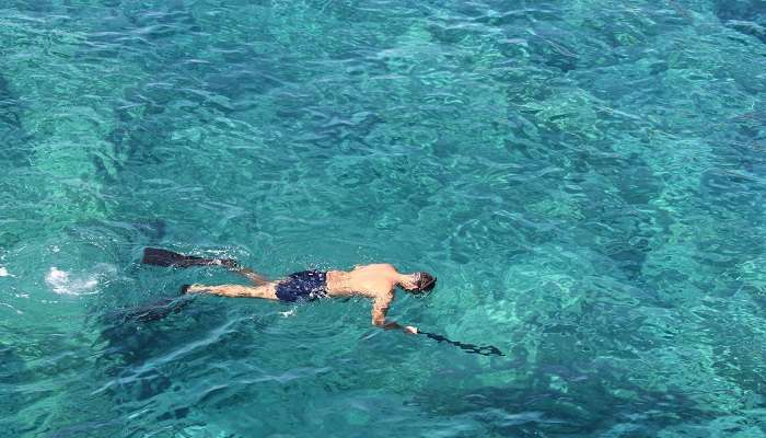 Aerial view of snorkelling 