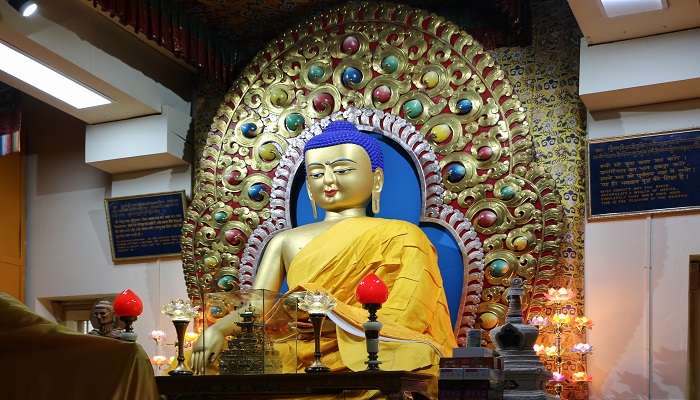  statue of Buddha in a monastery in Dharamshala