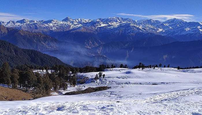 A snowy weather in Uttarkashi in Winter