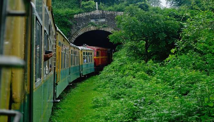 The Stunning view of Train and Tunnels of Shimla to reach Gaiety heritage Cultural Complex