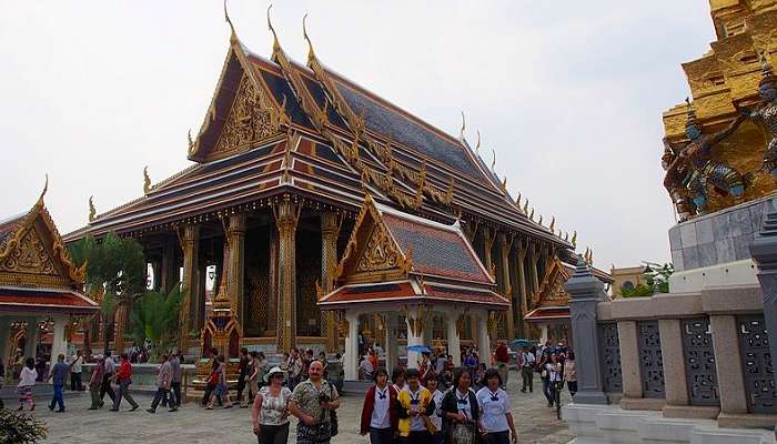The Grand Palace also known as Emerald Buddha Temple, near Bangkok Gold Buddha.