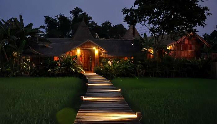 a charming homestay covered with lush greenery.