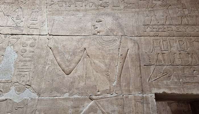 Ancient wall carvings in the Tomb of Kagemni in Saqqara Necropolis Egypt