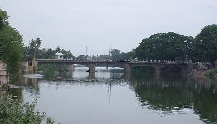 The view of cauvery bridge in Kumbakonam to explore at the hotels in Kumbakonam.
