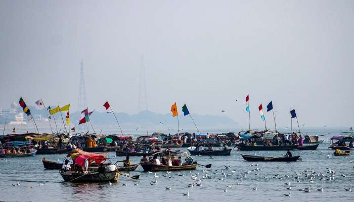 The lovely view of the Sangam Ghat Prayagraj