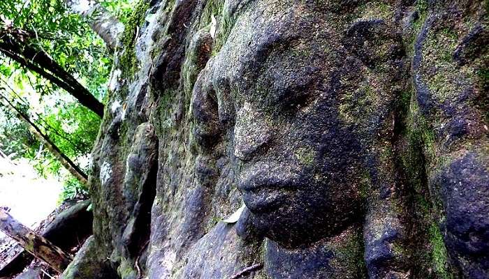 an unidentified face at Kbal Spean that you can see by paying a minimal fee.