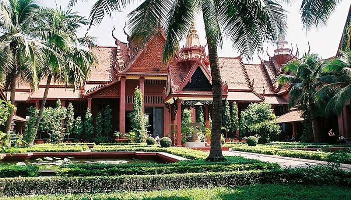 Unique red-brick architecture of the National Museum Of Cambodia.