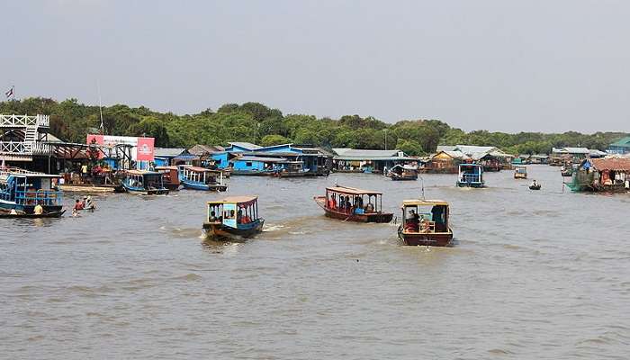 The colourful boats of Chong Kneas Floating Village