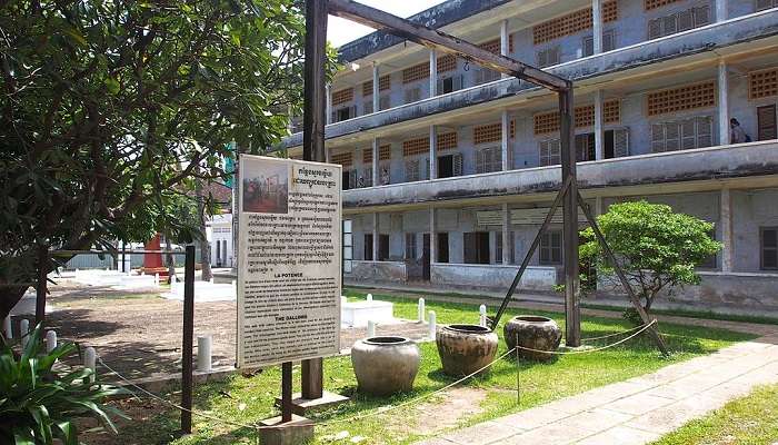 Explore the Tuol Sleng Genocide Museum near Wat Langka