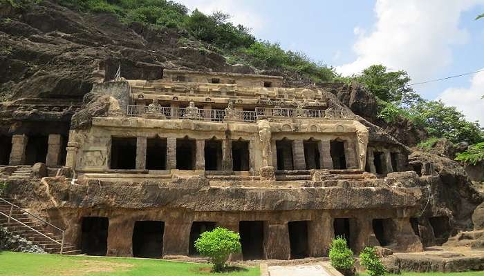The Undavalli Caves at Vijayawada near Amaravati Museum.