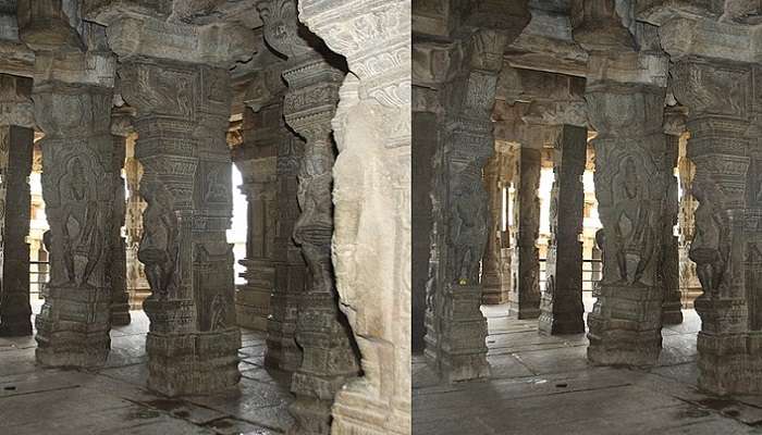 Hanging pillar at Veerabhadra Temple visiting which among the best things to do in Lepakshi