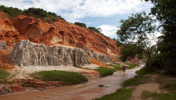 Scenic view of Fairy Stream, a must-see place near Phan Thiet, Vietnam. 