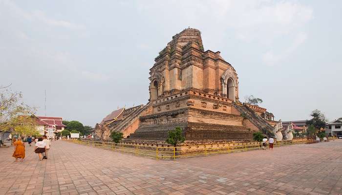 Panoramic view of the Wat Chedi Luang Temple Bangkok