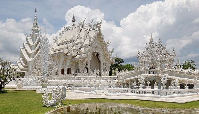 stunning view of Wat Rong Khun, a must see place near Wat Mae Kaet Noi.