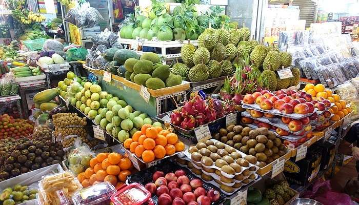 The local fruits and vegetables selling at Tan Dinh Market