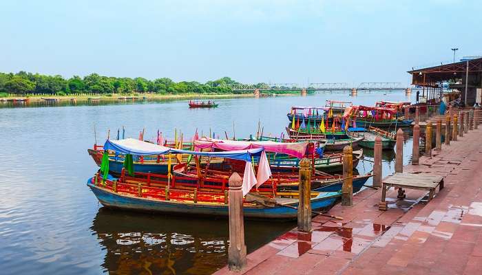 Boat Rides Across Vishram Ghat in the Yamuna river.