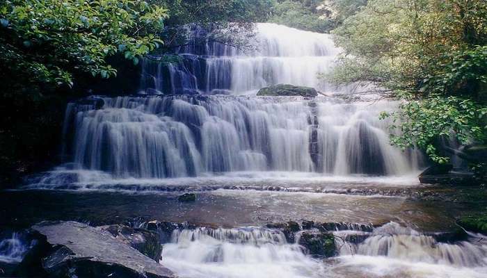 Cascading water of Vattakanal Waterfalls