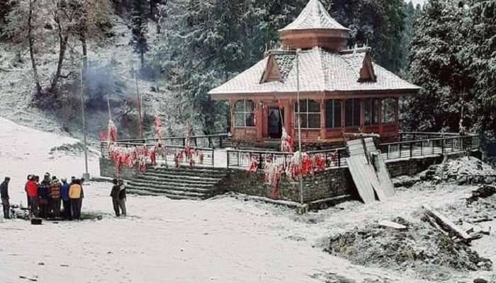 The Derthu Mata temple after snow