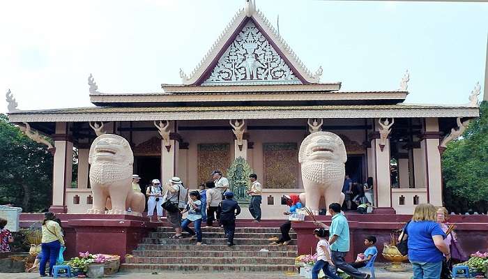 Seeking the blessing of Lord Buddha at Wat Phnom Cambodia
