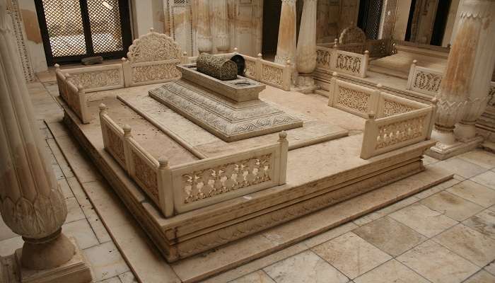 Ornate stone tombs at the Paigah Tombs
