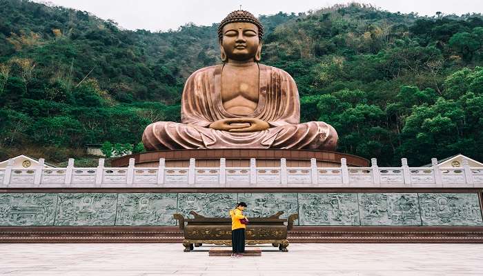 The calm and serene face of Lord Buddha