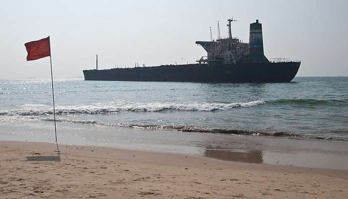 A view of the “River princess” on the Candolim beach in Goa.