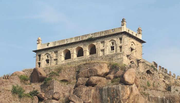 the beauty of golconda fort at the time of sunset
