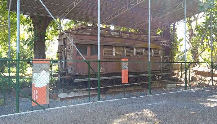 Rail compartment in mahebourg museum in mauritius