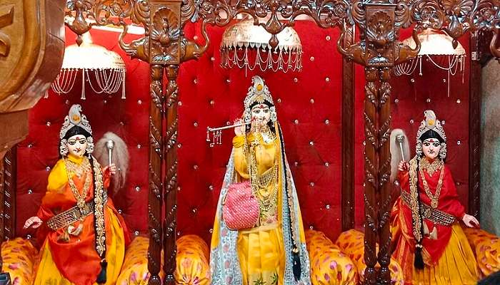 A majestic view of Radha Rani at Nidhivan in Vrindavan