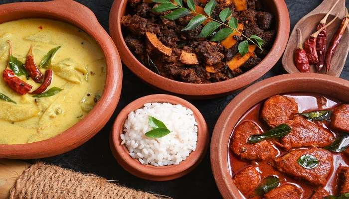 Traditional Kerala cuisine.