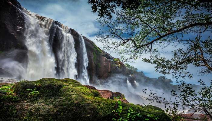 Beautiful Athirapally waterfall near the Thumboormuzhi Dam