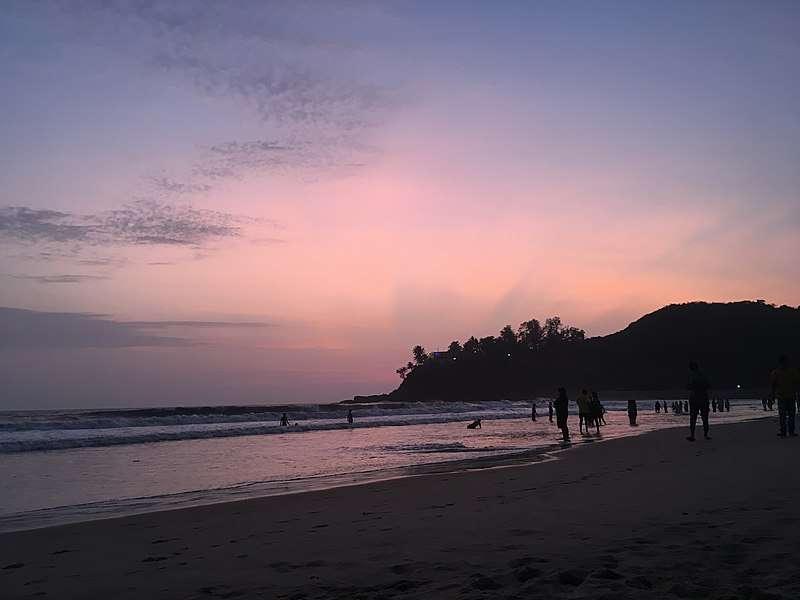 A view of the Baga Beach in Goa in the evening 