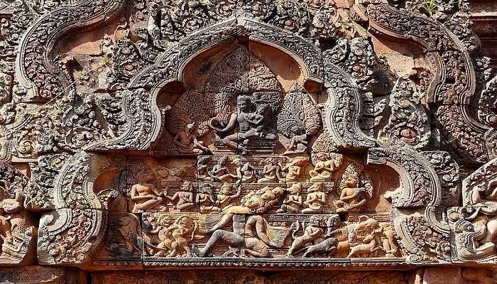 Banteay Srei, a famous Khmer temple in Cambodia