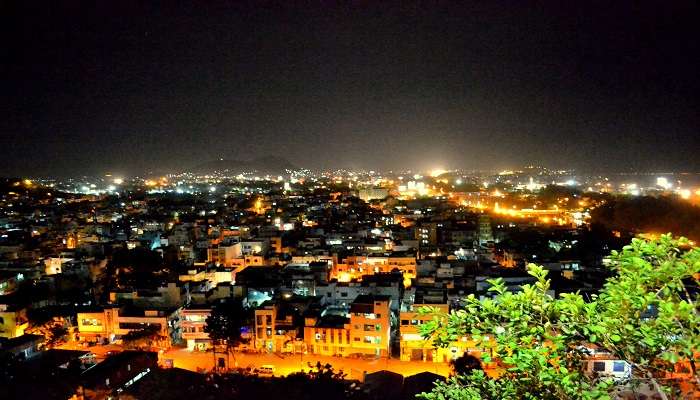  a night view of the Vijayawada. 