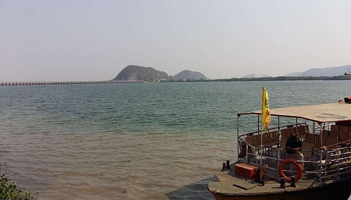 Bhavani Island on the Krishna River, near Undavalli Caves. 