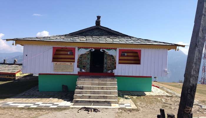 Bijli Mahadev Temple on the mountain above the village