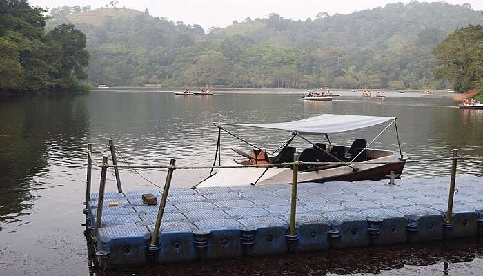 Tourists indulged in boating in Pookot Lake