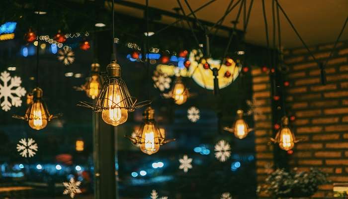 Interior view of Cafe Karma, cafe in Tapovan, Rishikesh